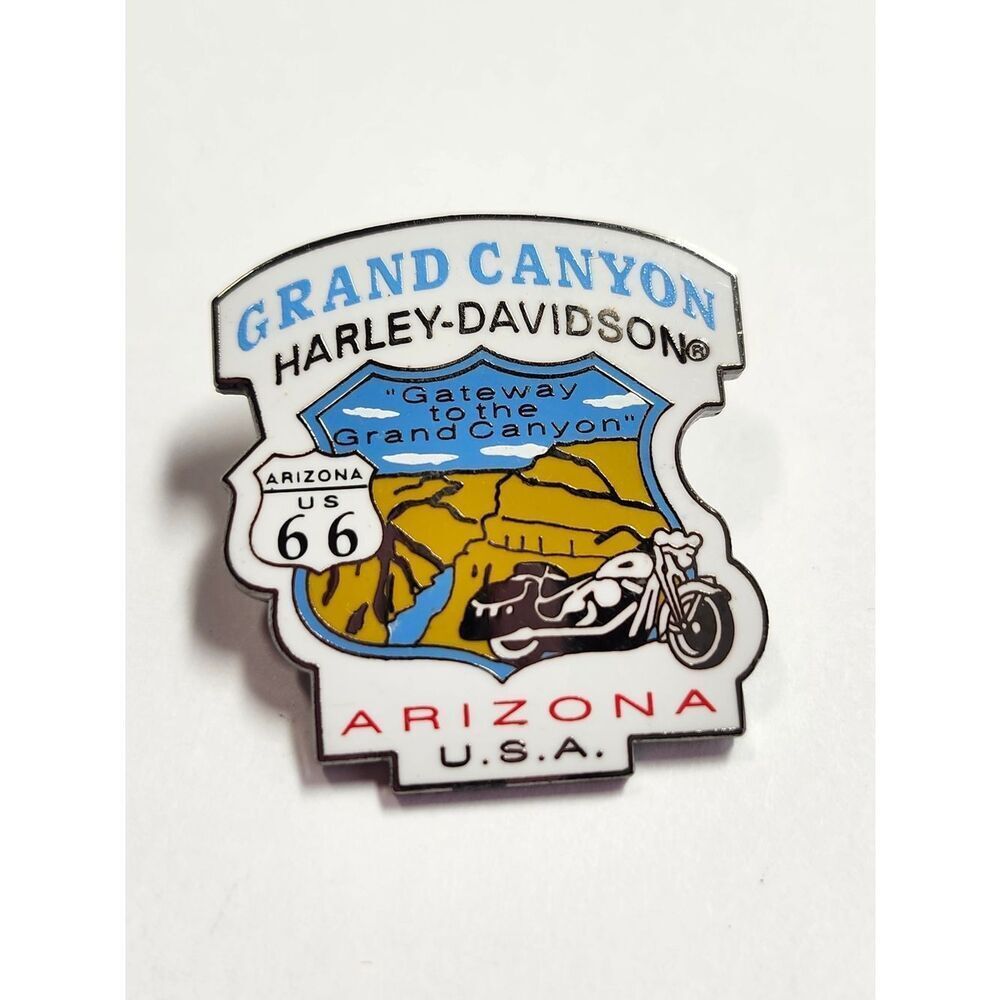 ROUTE 66 GRAND CANYON AZ HARLEY DAVIDSON DEALER DEALERSHIP VEST JACKET LAPEL PIN